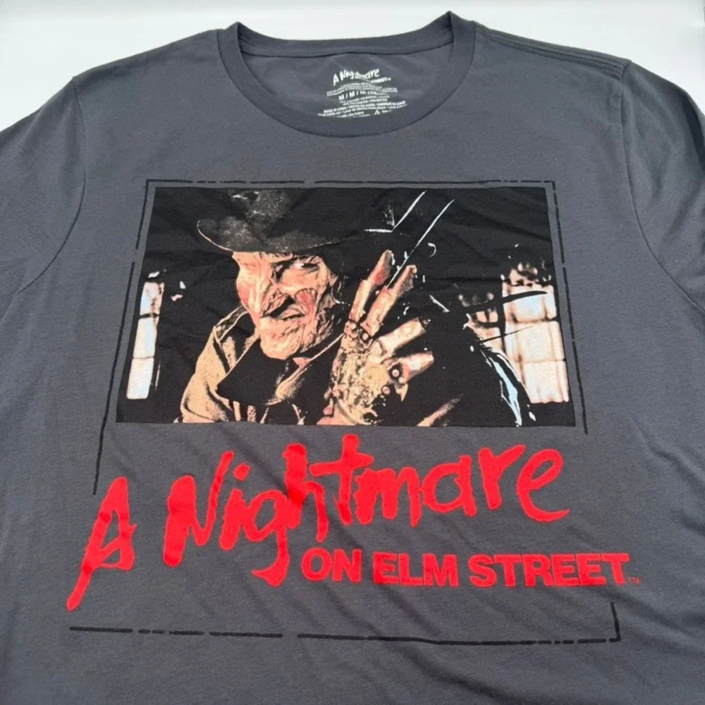 Mad Engine Nightmare on Elm Street Freddy Krueger Graphic Tee Gray Mens Medium